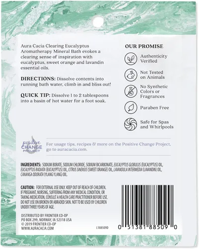 Miniatura 2 de Aura Cacia Clearing Eucalyptus - Sal de baño mineral para aromaterapia, paquete de 2.5 onzas, 6 por caja.6