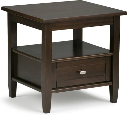 Miniatura 37 de SIMPLIHOME Warm Shaker - Mesa auxiliar de madera maciza de 20 pulgadas de ancho x 20 pulgadas de alto, color marrón carbón envejecido, mesa