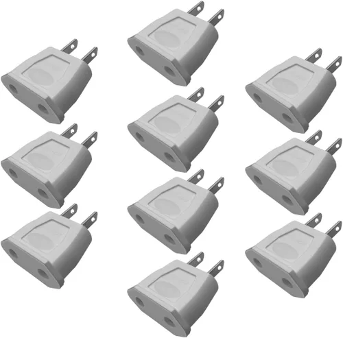 Miniatura 6 de (Negro-10 piezas) Adaptador de enchufe de enchufe Europa UE Euro a EE.UU. Cargador de viaje Convertidor de alimentación de CA, enchufe de 2 pines a