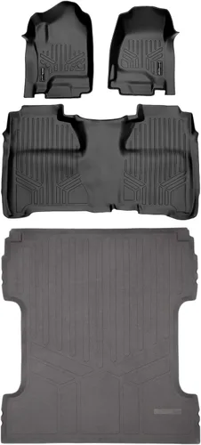 Miniatura 24 de SMARTLINER Juego de tapetes de piso de recubrimiento, de 2 filas, para Chevrolet Silverado 1500 2007-2013