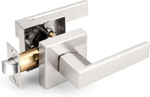 Miniatura 147 de Probrico Paquete de 4 manijas de puerta simuladas en negro mate, manijas interiores que no giran, manijas reversibles resistentes para interiores