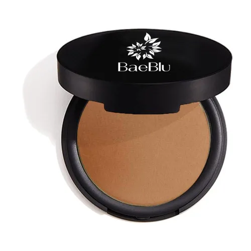BaeBlu Bronceador orgánico 100% natural en polvo prensado mate, fabricado en Estados Unidos, brillo de verano