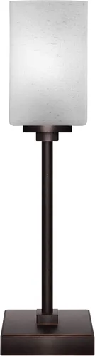 Miniatura 4 de Toltec Lighting Luna Accent - Lámpara de mesa, acabado de granito oscuro, cristal cuadrado de burbujas ahumadas de 3.5 pulgadas