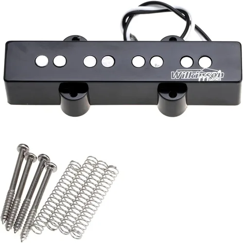 Miniatura 8 de Wilkinson M-series WOJB Variable Gauss Alnico 5 Jazz Bass Bridge Pickup tono vintage para bajo eléctrico estilo JB de 4 cuerdas, negro Puente