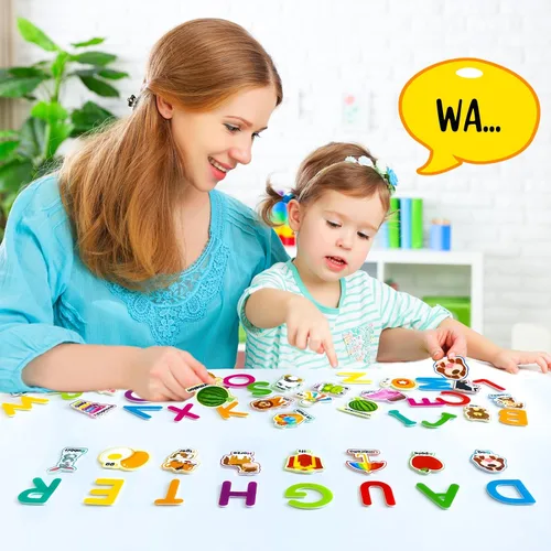 Miniatura 5 de Letras de aprendizaje de fieltro, 75 piezas de tablero de fieltro para tablero de franela de fieltro, alfabeto ABC para niños pequeños para jardín