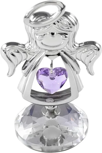 Crystocraft Bonita figura de ángel con base de cristal, mini adorno de ángel de cristal, regalo decorativo para boda, Acción de Gracias, Día de San