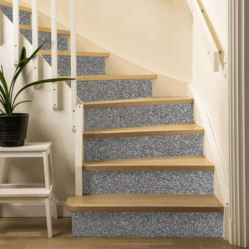 Miniatura 2 de CRE8TIVE Papel tapiz holográfico color carbón con purpurina, borde de pared para despegar y pegar, papel tapiz gris brillante con purpurina, Carbón