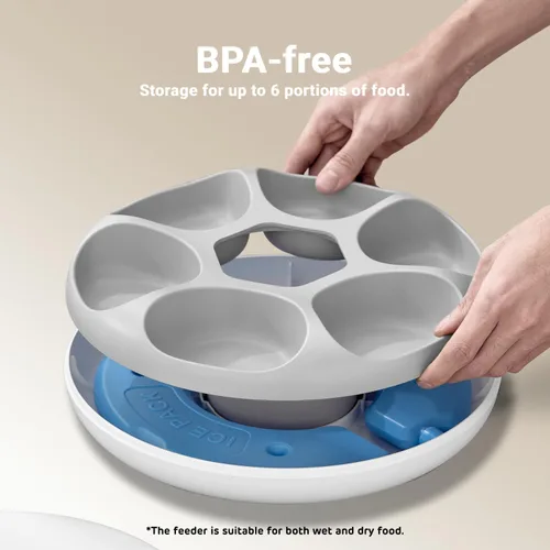 Miniatura 5 de iPettie Donut Frost - Dispensador automático de 6 comidas WiFi para gatos con control por aplicación, comedero automático para gatos de comida seca