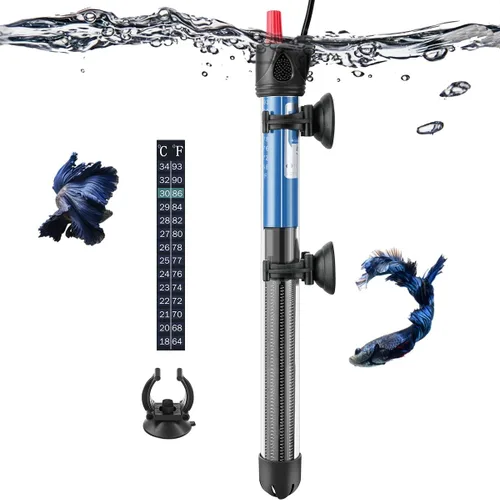 Miniatura 8 de FEDOUR Calentador sumergible de acuario de 50 W, 100 W, 300 W, calentador de agua de vidrio ajustable para tanque de peces y tortugas de 5 a 70