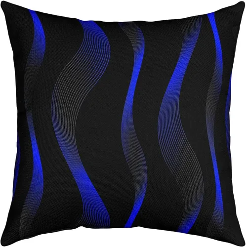 Miniatura 15 de Juego de 4 fundas de almohada geométricas a rayas de 16 x 16 pulgadas, fundas de almohada geométricas de rayas rojas, negras y grises para sofá