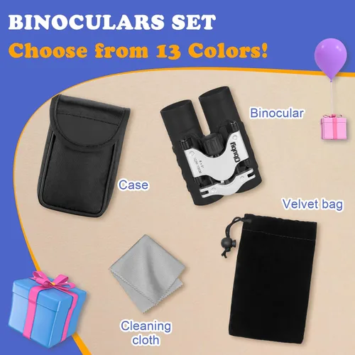 Miniatura 8 de Binoculares reales para niños. Regalos para niños de 3 a 12 años. Niños o niñas. Binoculares compactos de juguete de 8x21 con óptica de alta