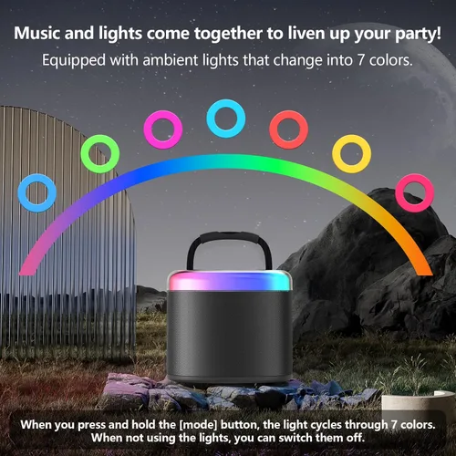 Miniatura 2 de JYX Mini Máquina de Karaoke para Niños, Altavoz de Karaoke Bluetooth Portátil con Gabinetes Sin Energía, 2 Micrófonos Inalámbricos y Luces de Fiesta