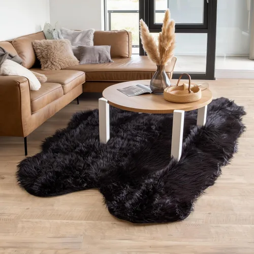 Miniatura 40 de Super Area Rugs - Alfombra de piel de oveja suave y esponjosa Gris oscuro