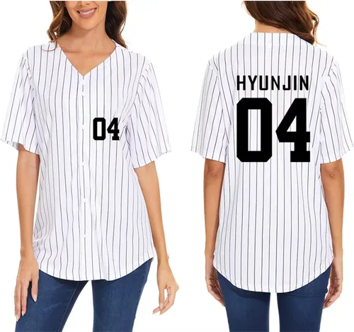 Miniatura 10 de DHSPKN Stray Kids Domin ATE Album Merch Rockstar 8th Baseball Shirt Felix Jisung Hyunjin Minho Bangchan Changbin Concerts Tee Unisex Tops