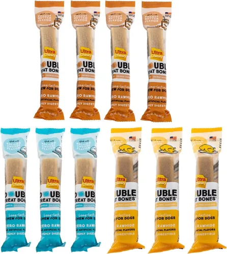 Ultra Chewy Sabores de mantequilla de maní, pollo, tocino y queso: golosinas de larga duración fabricadas en Estados Unidos para razas grandes y