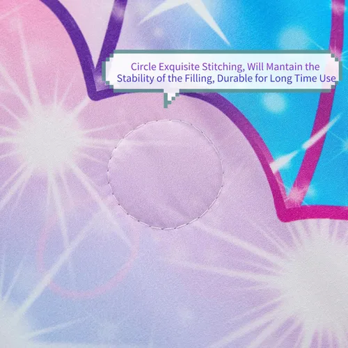 Miniatura 8 de RYNGHIPY Juego de ropa de cama tamaño matrimonial de sirena para niñas, colorido arco iris, juego de edredón con sábanas suaves y ligeras, 6 piezas