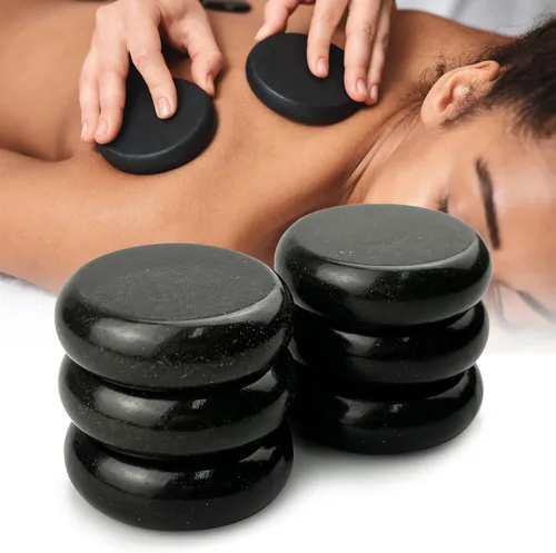Miniatura 7 de DEFUNX Piedras Calientes para Masaje - Piedras de Basalto en Forma de Seta para Masaje en Spa en Casa, Relajación y Alivio del Dolor