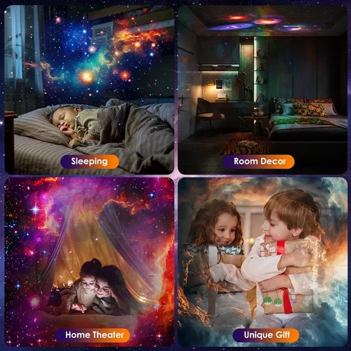 Miniatura 8 de Proyector Galaxy Pro para dormitorio, proyector de estrellas planetario 13 en 1 con sistema solar y constelación, proyector de luz de galaxia