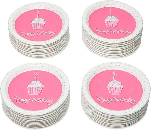 Miniatura 2 de American Greetings Suministros de fiesta de unicornio, platos de postre de papel (40 unidades)