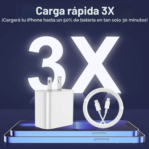 Miniatura 4 de Cargador de iPhone de carga rápida, paquete de 2 bloques de carga de pared tipo C con 2 unidades [6 pies y 10 pies] cable USB C a Lightning