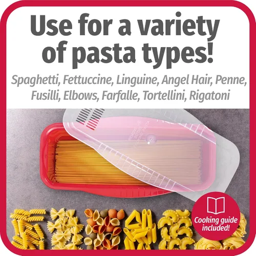 Miniatura 5 de GoodCook Olla para pasta para microondas, color rojo