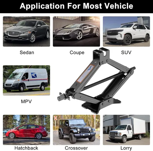 Miniatura 6 de IMAYCC Gato de elevación de tijera, kit compacto de gato de coche para automóvil, SUV, RV, MPV con diseño de trinquete inteligente, kit de cambio