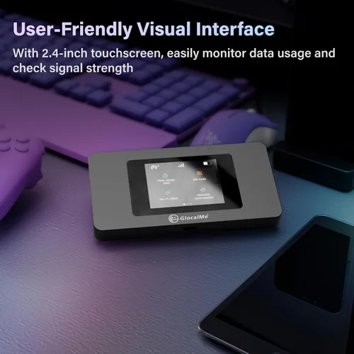 Miniatura 6 de GlocalMe DuoTurbo 4G LTE Hotspot WiFi portátil para viajes en más de 200 países, dispositivo de punto de acceso móvil con datos globales de 1.1GB