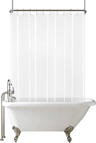 Cortina de ducha transparente para bañera con patas de 180 x 70 pulgadas, envolvente, con 6 imanes, impermeable, juego de cortinas de ducha de