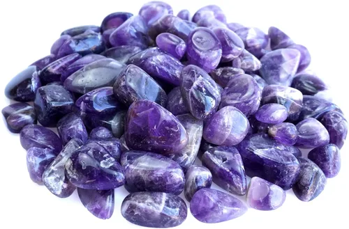 Juego de piedras de cristal de amatista pulidas de cristal curativo a granel de 3 libras, piedras de cristal de amatista pulida para la fabricación
