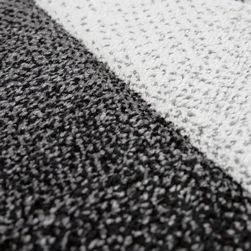 Miniatura 3 de Paco Home Alfombra de área moderna con borde geométrico rojo gris con corte de contorno, tamaño: 2'8" x 4'11