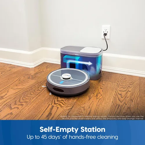 Miniatura 2 de Vacmaster V10i - Robot aspirador y trapeador 3 en 1 con estación de autovaciado durante 45 días, navegación LiDAR, succión fuerte de 3000 Pa, mapeo