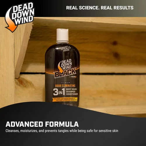 Miniatura 5 de DEAD DOWN WIND BLACK Premium 3 en 1 Gel de baño, champú y acondicionador eliminadores de aroma de caza (16 onzas) – Jabón líquido eliminador