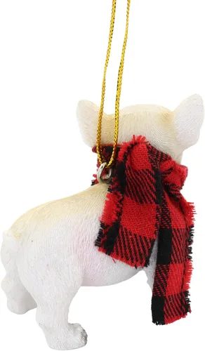 Miniatura 2 de Needzo Adorno navideño de bulldog, decoración festiva para colgar para mascotas, regalos para amantes de los perros, 2.5 x 1.3 x 2.5 pulgadas