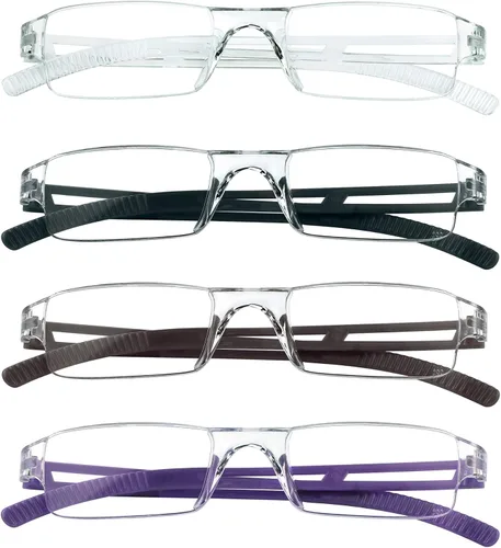 LifeArt 2/4 pares de anteojos de lectura, anteojos con filtro de luz azul, anteojos para computadora para hombres y mujeres, marco de anteojos 4