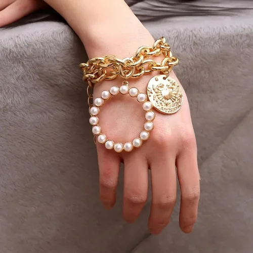 Miniatura 118 de Long tiantian Pulsera de oro gruesa para mujer, pulseras de oro delicadas, pulseras para mujer, pulseras apilables de eslabones de cadena