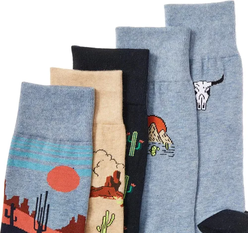 Miniatura 3 de Goodthreads - Calcetines estampados para hombre, paquete de 5