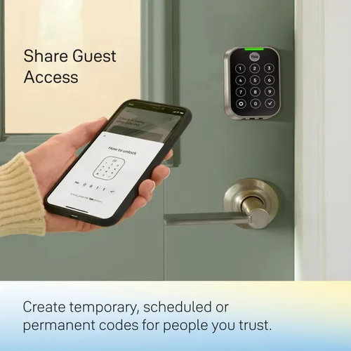 Miniatura 7 de Yale Assure Lock 2 con Wi-Fi – Cerradura inteligente de níquel satinado para puerta delantera con teclado, control de aplicaciones, llave