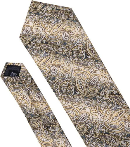 Miniatura 5 de Barry.Wang Conjunto de corbata de seda para hombre, diseño abstracto, corbata, bolsillo, cuadrado, gemelos, boda, fiesta, formal