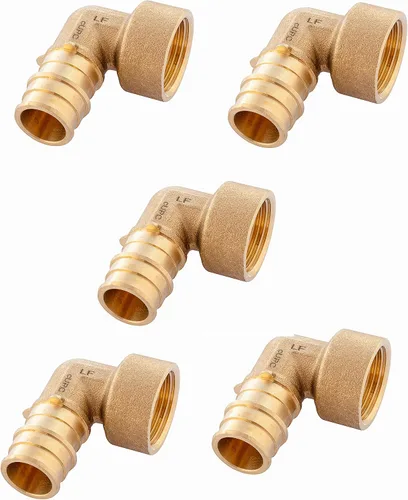Miniatura 17 de Paquete de 2 accesorios de latón de expansión EFIELD Pex A de 1/2 x 1/2 pulgadas, codo hembra NPT para conexión de tubo Pex-A, ASTM F1960
