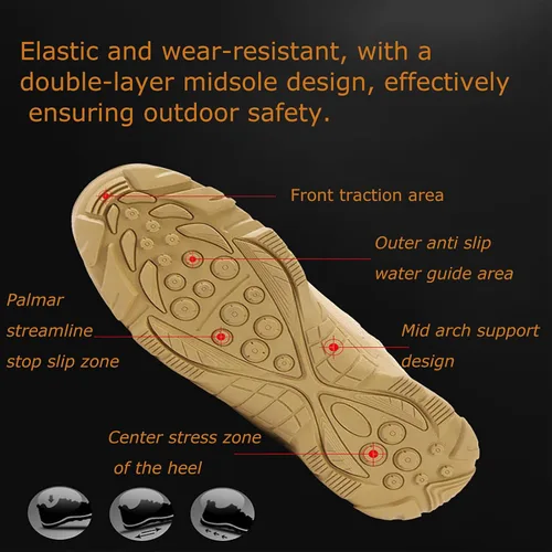 Miniatura 6 de Kervaky Botas tácticas para hombre, botas ligeras, fáciles de llevar, cremallera lateral, botas para exteriores, botas militares, botas tácticas