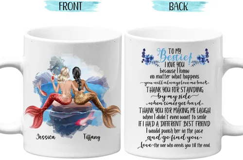 Miniatura 6 de Taza de café personalizada para mejores amigos, regalos de amistad, regalo de cumpleaños, tazas de café para mejores amigas para mujeres, niñas