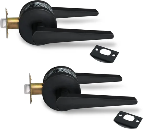 Miniatura 38 de MD8820-DB-BK-1P - Manija de puerta de privacidad sólida para dormitorio y baño, acabado negro mate
