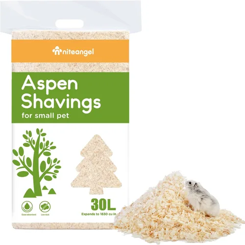 Niteangel Virutas de Álamo Temblón - Cama para Hámster Sirio Enano, Jerbo, Ratones, Degu, Rata, Conejo, Conejito, Cobaya, Chinchilla, Erizo u Otras