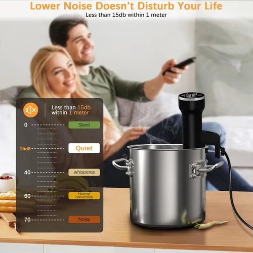 Miniatura 8 de CATTLEMAN Sous Vide Machines Wi-Fi, 1000 W, IPX7 impermeable, circulación de inmersión, cocina precisa, cocina Suvee con control preciso