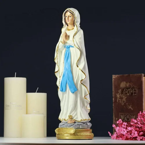 Miniatura 5 de Estatua de la Virgen María de resina de 12 pulgadas - Figurina de la Madre María católica, estatua de la Santísima Madonna Nuestra Señora