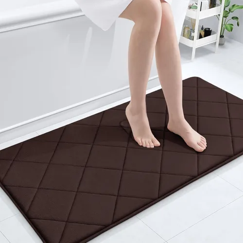 Miniatura 131 de OLANLY Tapete de baño de espuma viscoelástica de 24 x 16 pulgadas, ultra suave y absorbente, lavable a máquina, cómodo tapete de baño para suelo