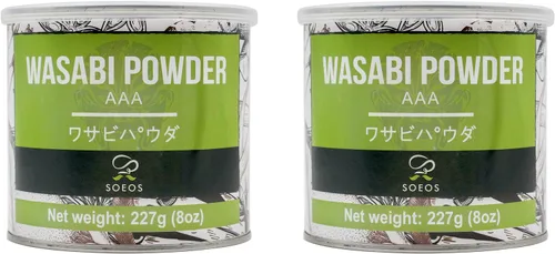 Miniatura 3 de Soeos Wasabi en polvo prémium de 8 onzas (8.01 oz), con wasabi real, polvo de grado AAA, para sushi, sushi en polvo, raíz fresca a granel, verde