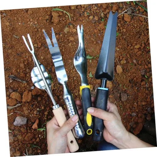 Miniatura 2 de Práctico extractor de desbrozadora, herramienta extractor de desbrozadora de acero, herramientas de deshierbe de mano bifurcada, herramienta