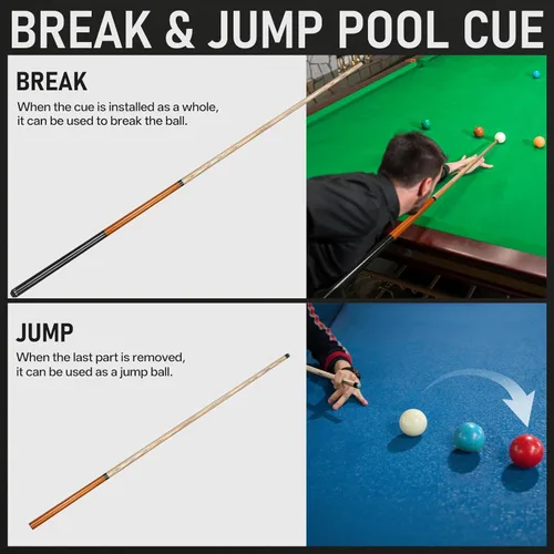 Miniatura 5 de Kmise Break Jump Cue Stick, palo de piscina de 11/21/25 onzas para roturas explosivas y saltos sin esfuerzo, taco de piscina pesado de 42/56 Naranja