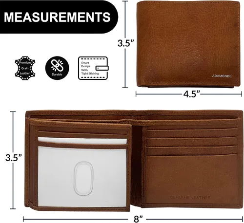 Miniatura 4 de Cartera de cuero 100% auténtico.., marrón (Brown 14), Cartera de cuero